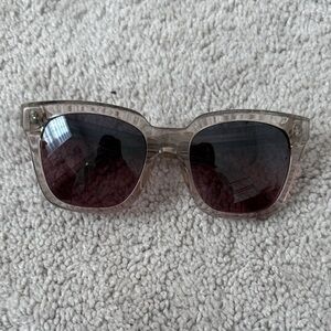Maui Jim Clear Frame Sunglasses with Dark Purple Lenses